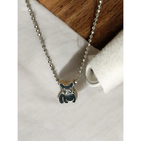 Alex Woo Sterling Silver French Bulldog Pendant Necklace Designer Frenchie Dog - Picture 11 of 16